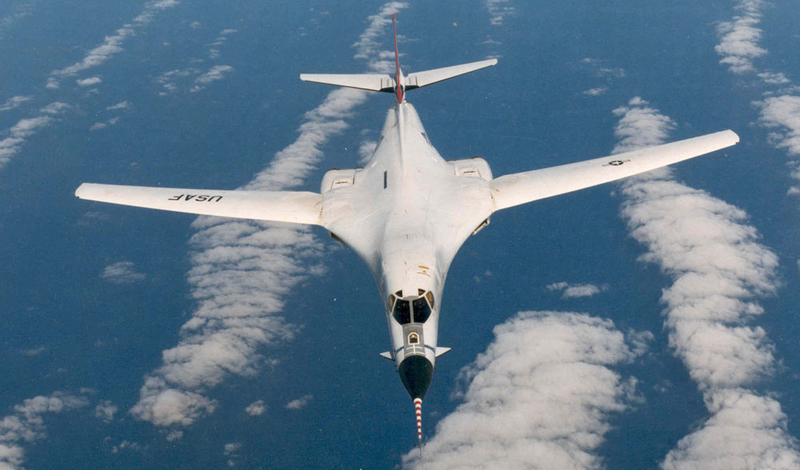 Rockwell B-1A Lancer in its prototype anti-flash white paint scheme (US Air Force)
